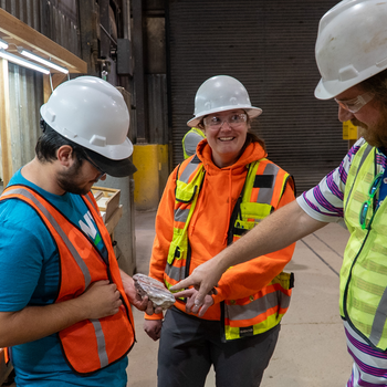 Mining Technology students and faculty working in class