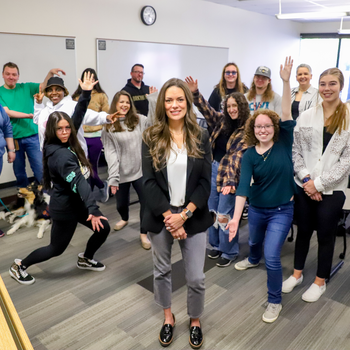 Heather Schoenherr with her students