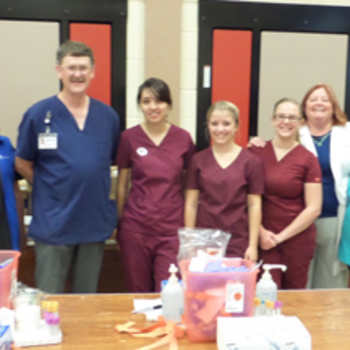 Phlebotomy students in classroom