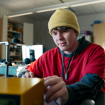 Student in technology lab