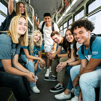 Group of students on bus