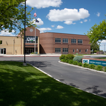 View of the front of the Canyon County Center.