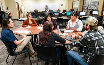 Student working together at table