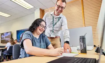 One Stop Representative helping a student