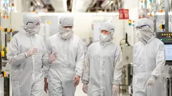 Micron apprentices in a lab