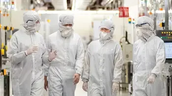 Micron apprentices in a lab