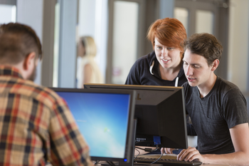 Student at a computer
