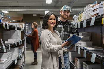 Students in bookstore