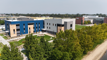 Exterior overhead view of Nampa Campus Health and Science Building and Academic Building