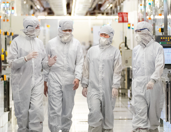 Micron apprentices in a lab