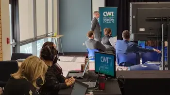 In-person view of one of the Presidential Finalist Forums on campus