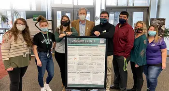 Student Affairs team with President Jones at the Nampa Campus Academic Building
