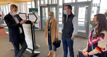 President Jones speaking with representatives from Idaho Power