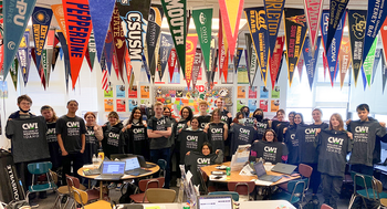 Vallivue High School students showing off CWI t-shirts