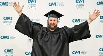 Student celebrating graduation