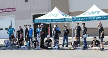 Students working on the rocket launch