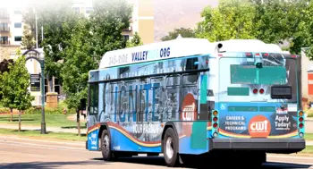 College’s new bus wraps on a Valley Regional Transit bus