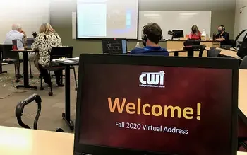 Behind the scenes view of the 2020 College Address broadcast over Zoom