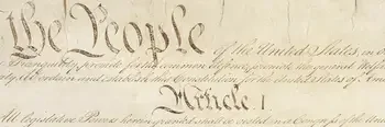 We the people close up on the constitution