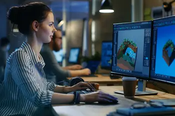 Student working at computer