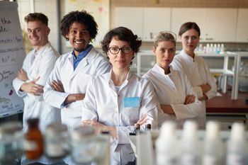 Five Pharmacy Technicians in pharmacy