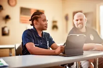 Law enforcement students in class.