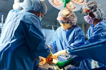 Surgical First Assistant students practicing a surgery