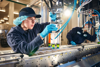 Student working with Mechatronics equipment