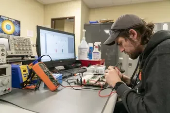 Student working in a lab