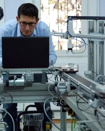 Programmable Logic Controller working on equipment