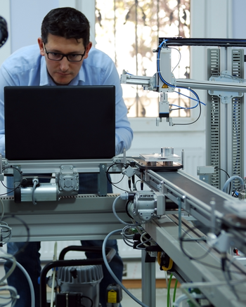 Programmable Logic Controller working on equipment