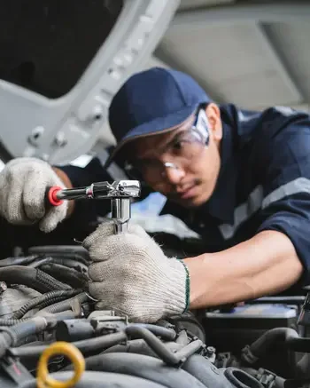 A man working on an engine