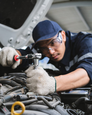 A man working on an engine