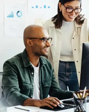 Business people at computer