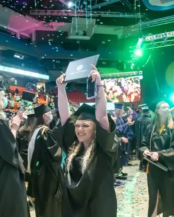 Students graduating at the CWI commencement ceremony