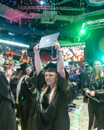 Students graduating at the CWI commencement ceremony
