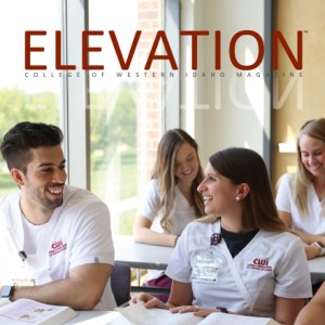 Elevate Magazine cover of CWI health and science students