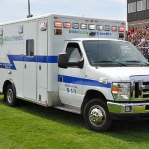 ambulance parked on campus