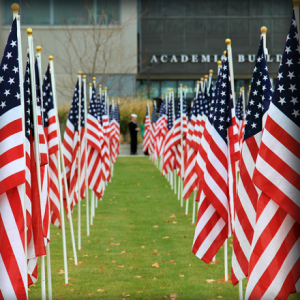 Flags in front of CWI building