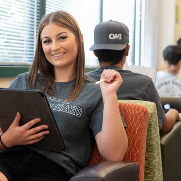 Students sitting in common area
