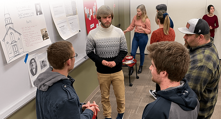 Reggie Jayne's History students presenting family history research. 