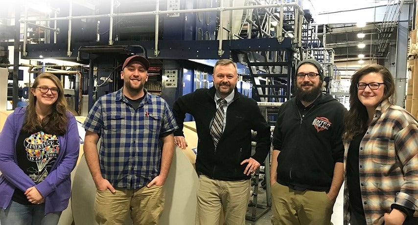 Students in CWI's English Club touring Idaho Press-Tribune 