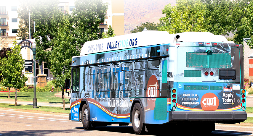 CWI bus wrap on the Valley Regional Transit bus