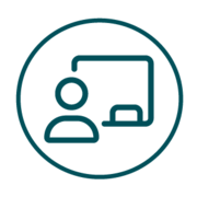 Person with chalkboard icon